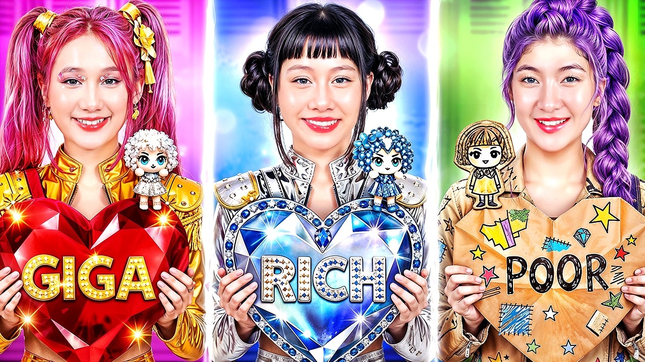 Rich Zoey Vs Broke Rumi Vs Giga Rich Mira Fall In Love With New Student! Huntrix Fight Over Boy