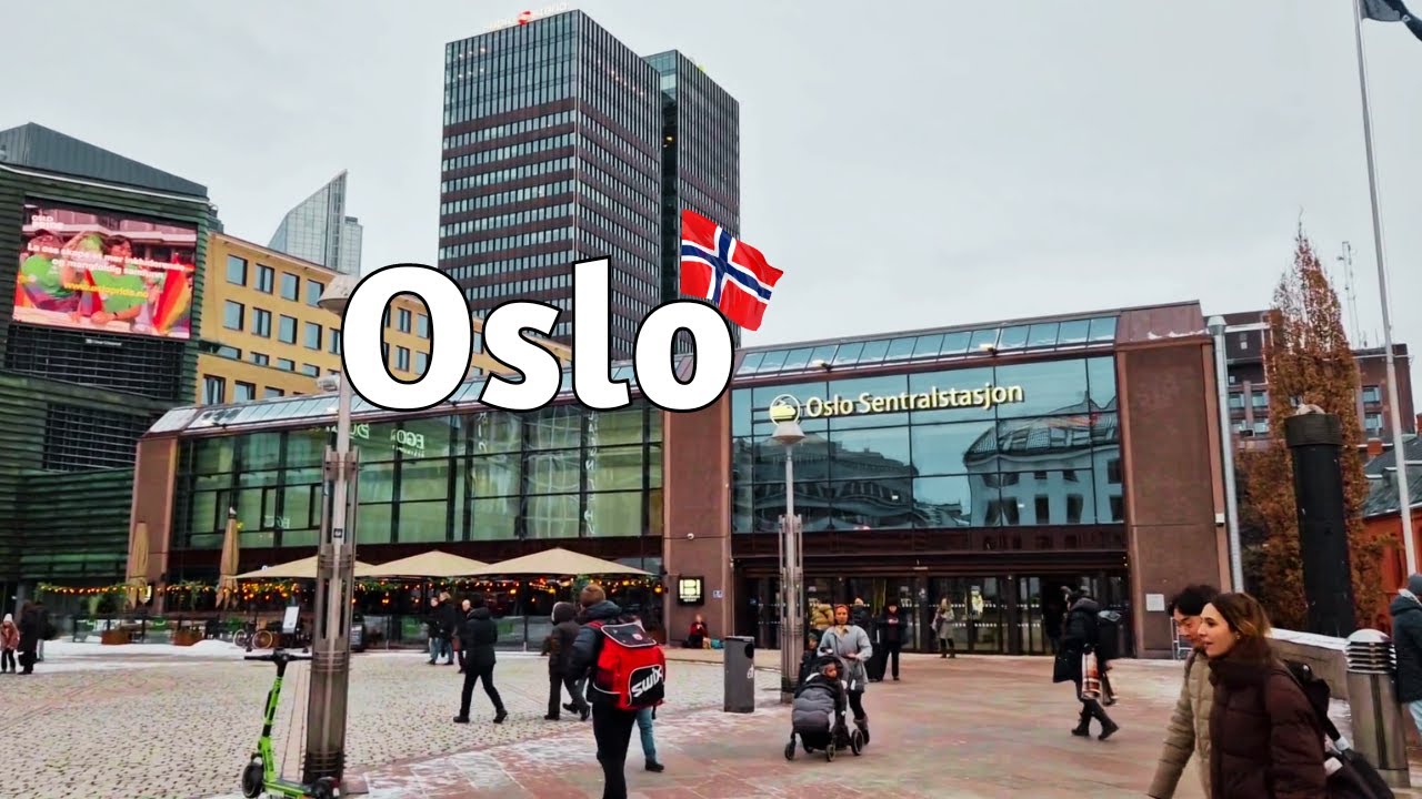 Oslo, Norway | Walking Tour around the City | Royal Palace | The National Theatre [4K]