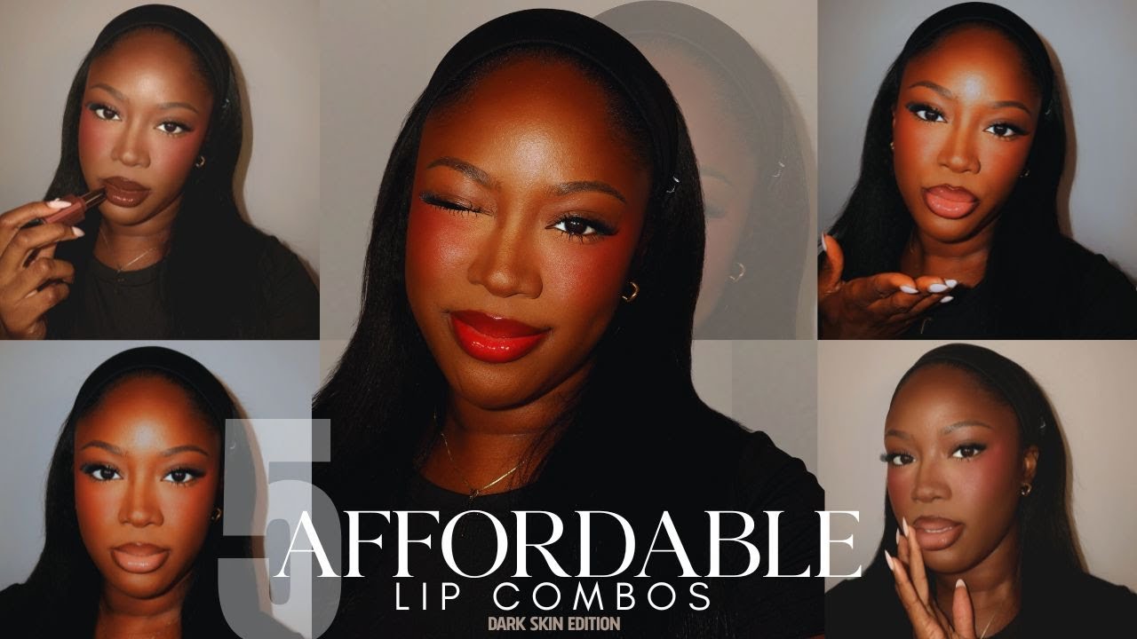 5 AFFORDABLE lip combos for dark skin 💋 drugstore/affordable lipsticks, liners, & glosses