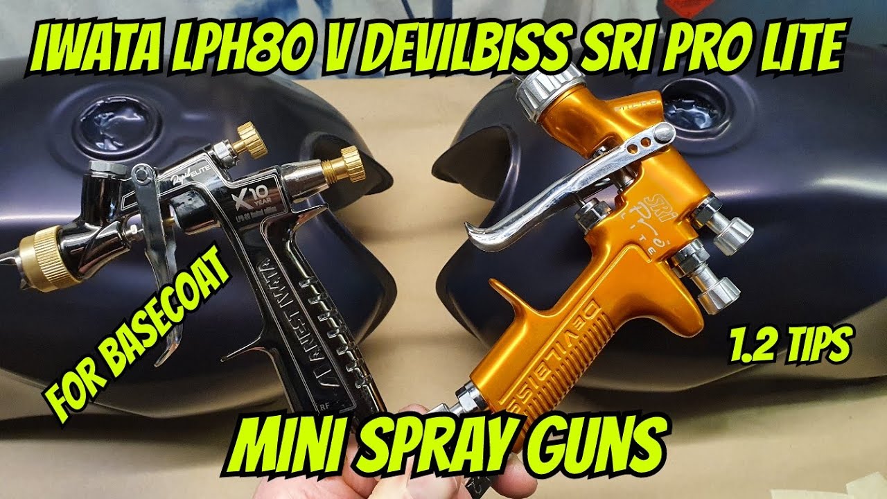 Iwata LPH80 1.2 V Devilbiss Sri Pro Lite 1.2 Mini Spray Guns For Basecoat