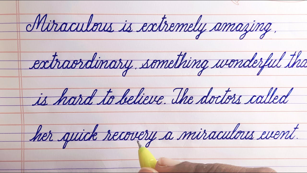 Cursive Writing Word | Miraculous - with Meaning