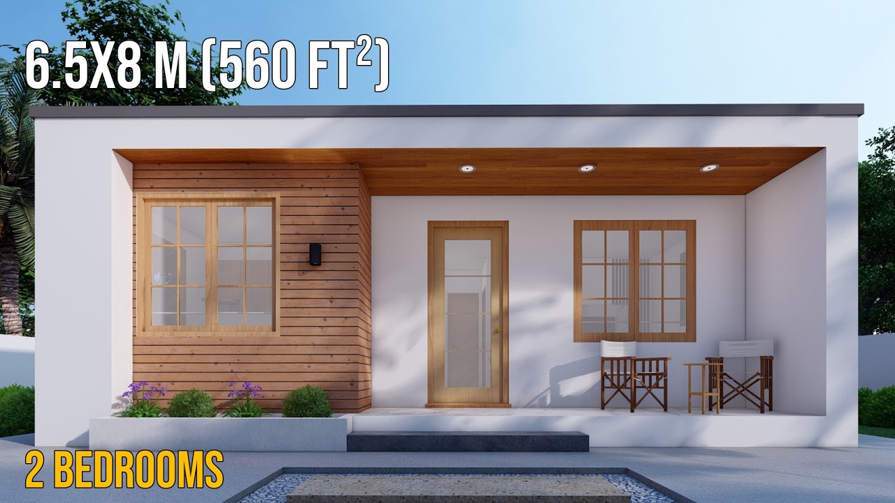 Small and Modern House Design (8 X 6.5 meters) 2 Bedrooms - Stunning and Functional