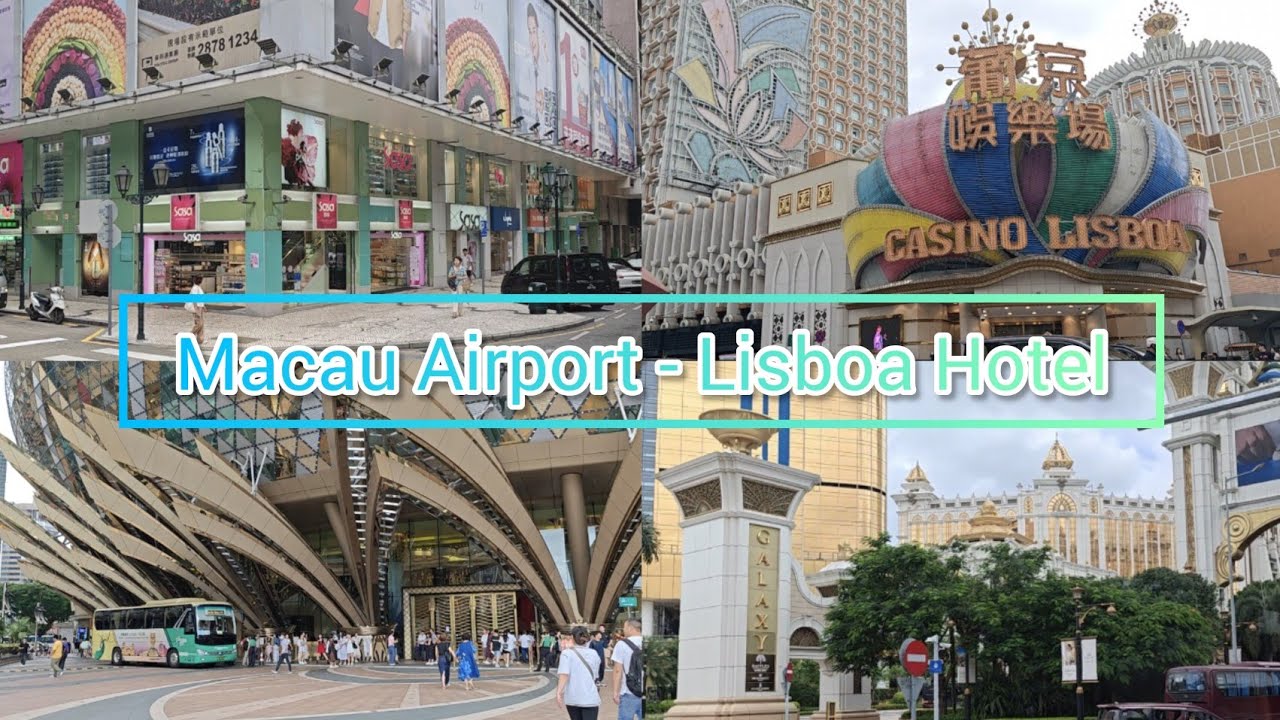 นั่งรถจากสนามบินมาเก๊า -​ โรงแรมลิสบัว Bus Drive from Macau Airport  to Lisboa Hotel