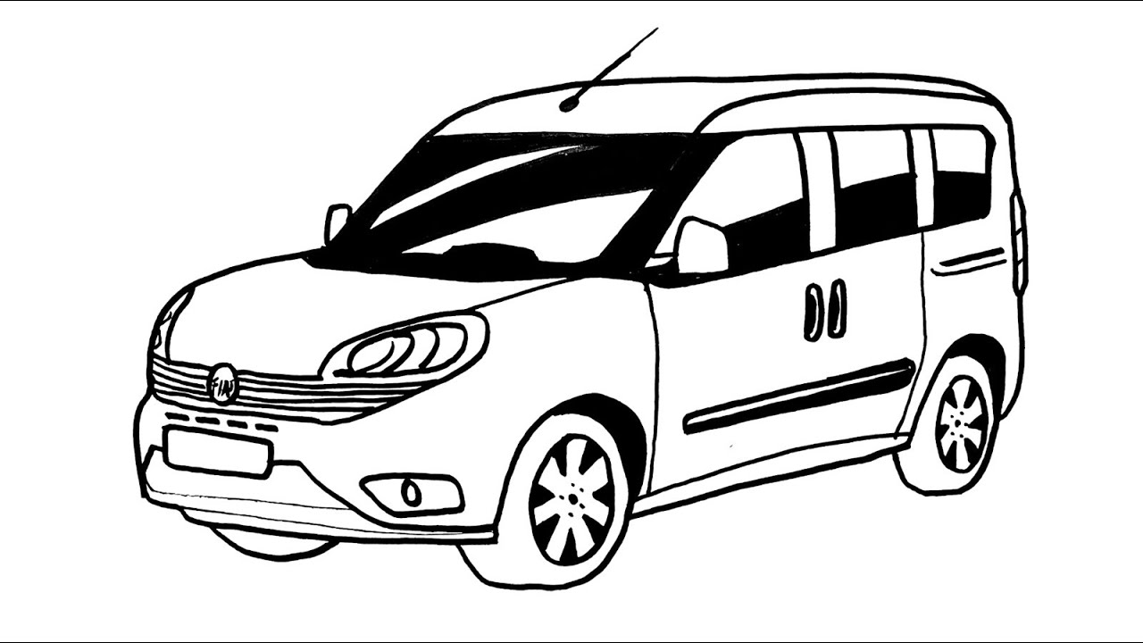Fiat Doblo Araba Çizimi - Kolay Doblo Araba Nasıl Çizilir - En Kolay Araba Çizimleri ( Fiat Doblo )