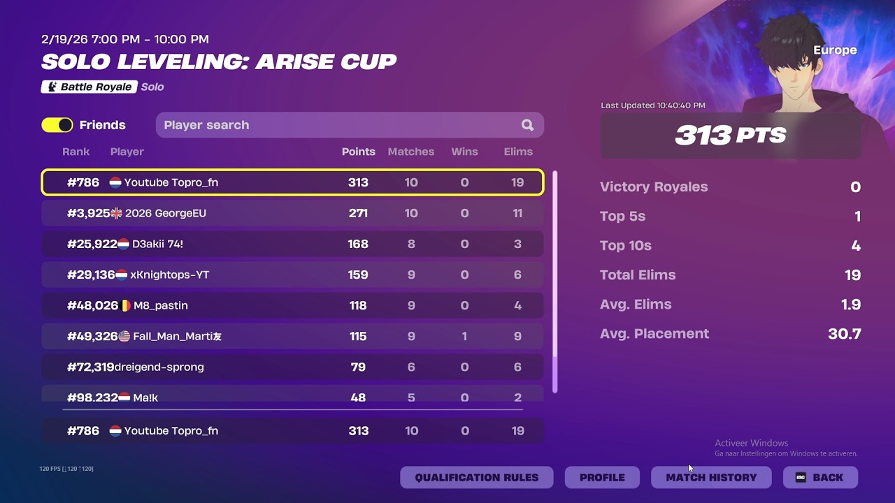How i won the solo leveling skin cup🏆
