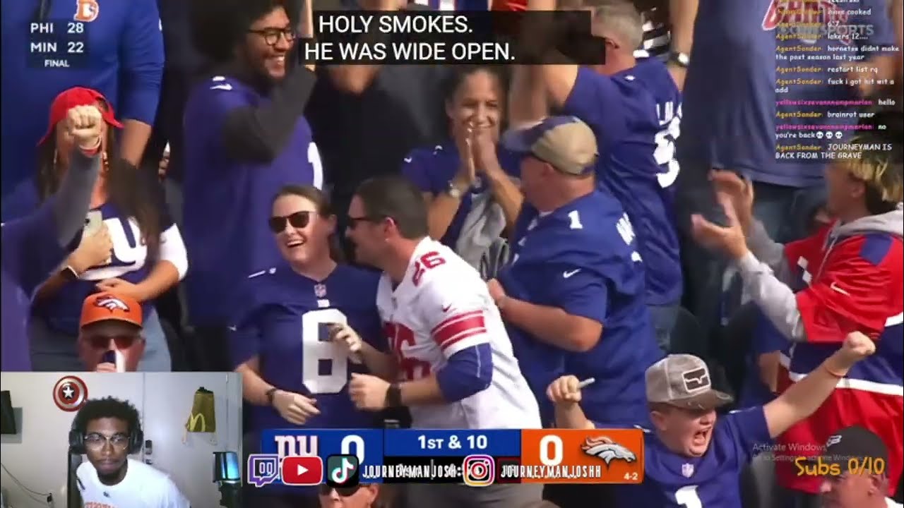 Giants Fan Reacts To 'New York Giants vs Denver Broncos' GAME OF THE YEAR !!