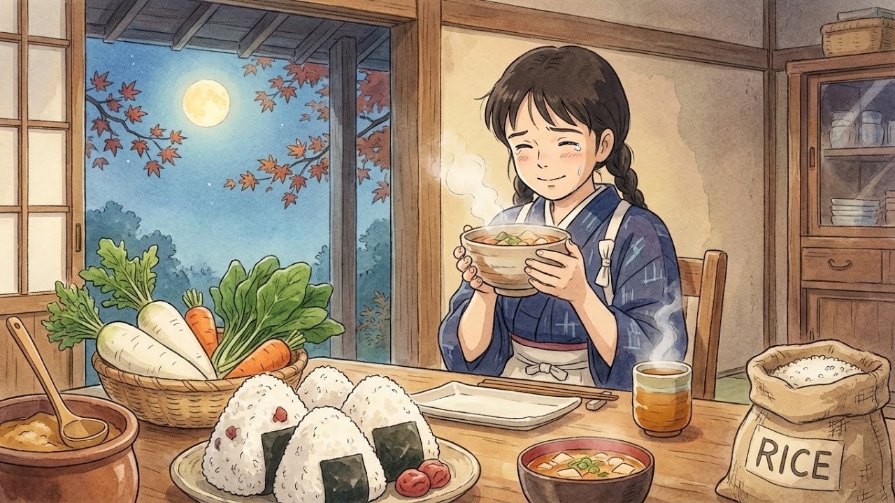 Cozy Japanese Countryside ASMR | Harvest to Dinner: Tonjiru Soup & Onigiri | Ghibli Style ASMR