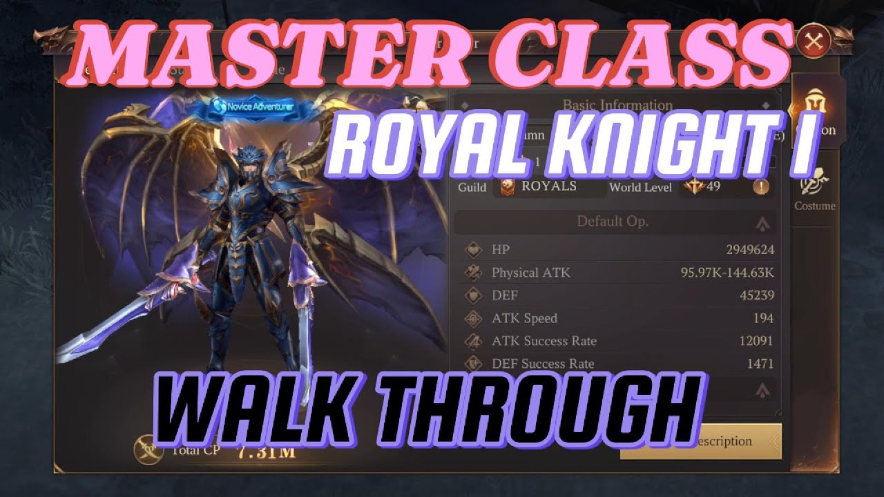 Master Class Change - WALKTRHOUGH - ENE DK - ROYAL KNIGHT - MU Dark Epoch