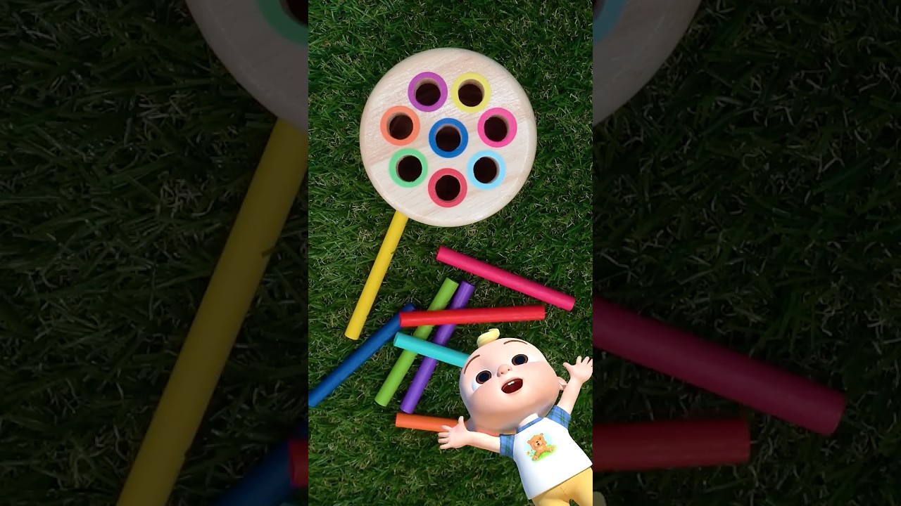Where Do the Rainbow 🟥🟩🟦 Sticks GO?! Color Matching Game for Babies! #cocomelon #shorts