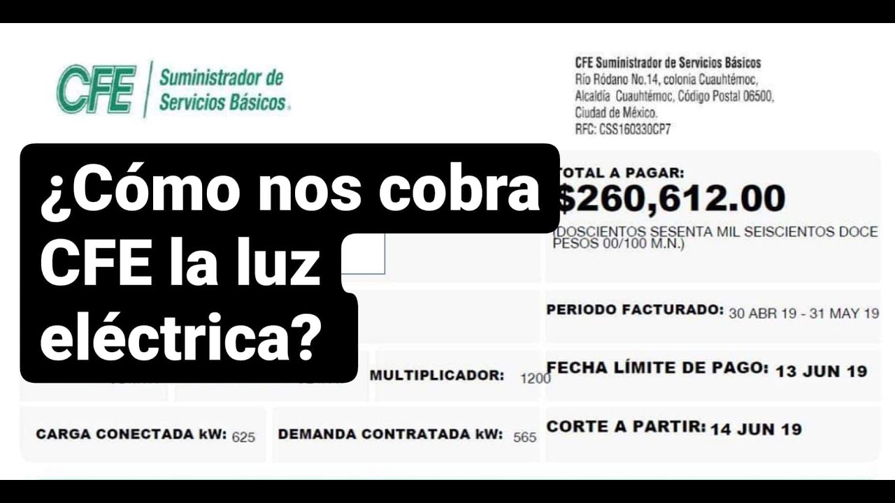 ¿Cómo nos cobra la luz eléctrica CFE y sus tarifas?