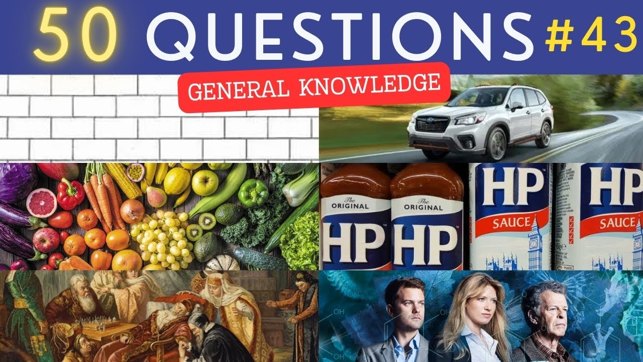 The General Knowledge Quiz #43 ¦ 50 Trivia Questions - Pub Quiz