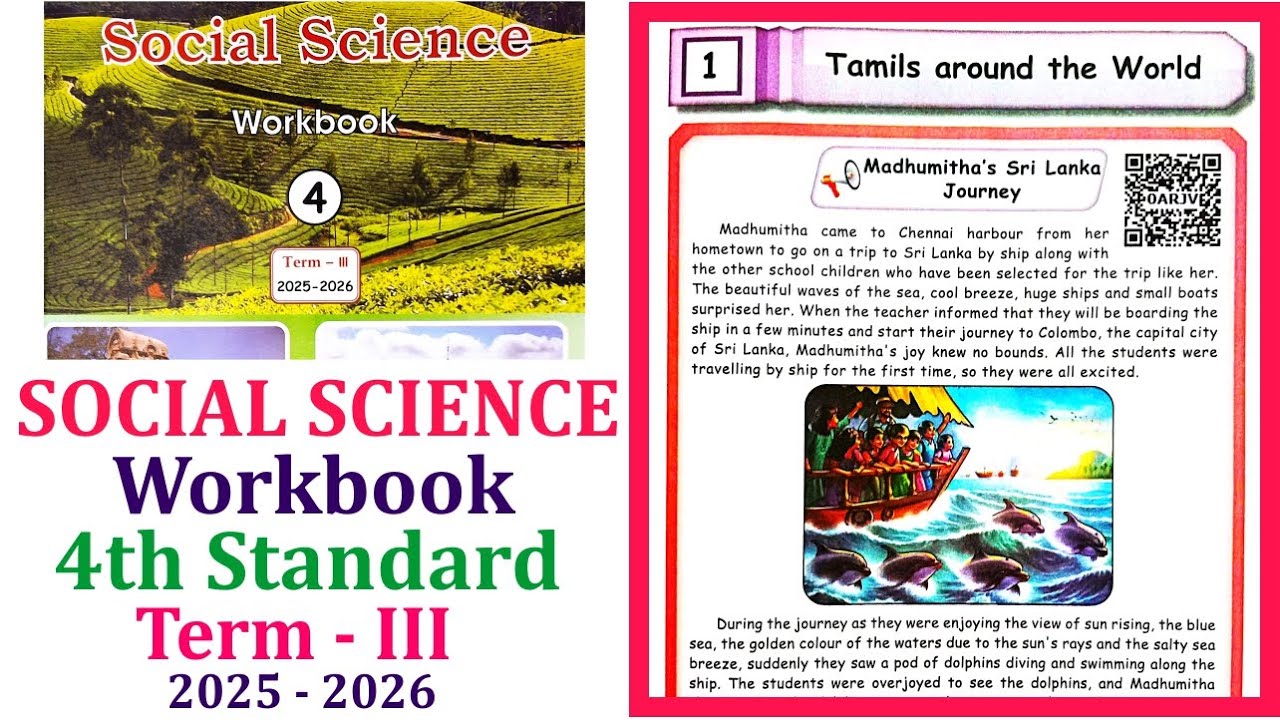 4th standard Social Science workbook term 3 unit 1 Tamils Around the world l Ennum Ezhuthum term 3