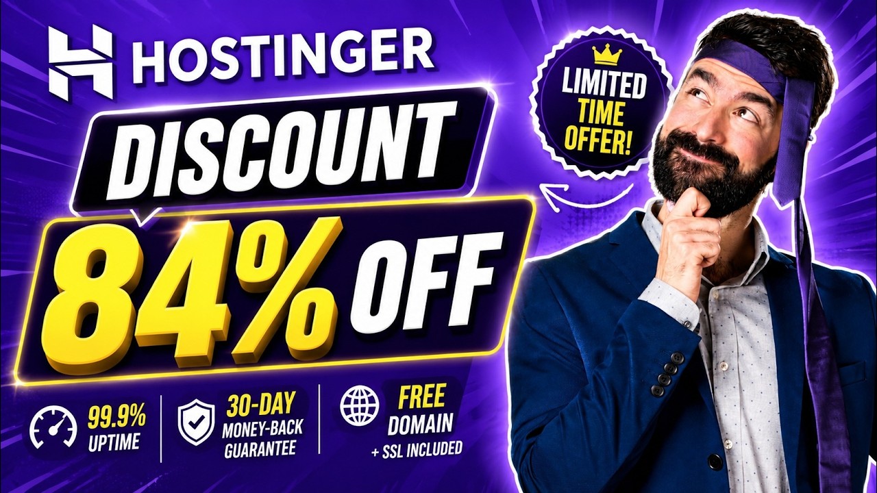 Промокод Hostinger 2026 | Скидка 84% + 20% | Реферальный промокод Hostinger
