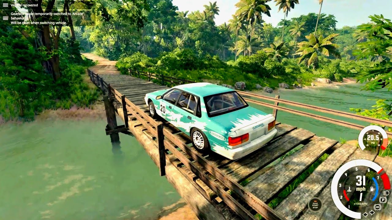 BeamNG Gameplay - Car Drifting In Dangerous Jungly Area Marte Marte Bache 