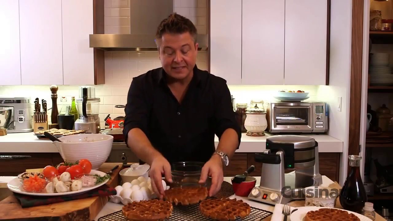 Pecan Gingerbread Belgian Waffles and Fresh Garden Fritatta by Cuisinart