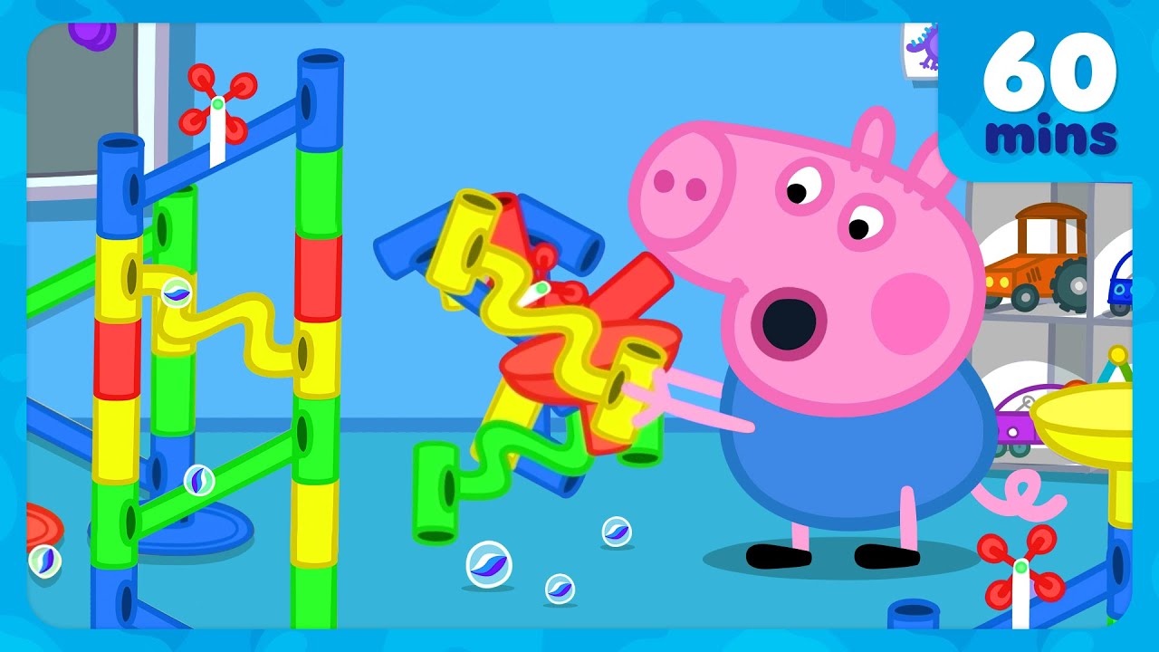 George Pig Gets Into Construction 🏗️ Building A Marble Run 🛝 Peppa Pig Full Episodes | 60 Minutes