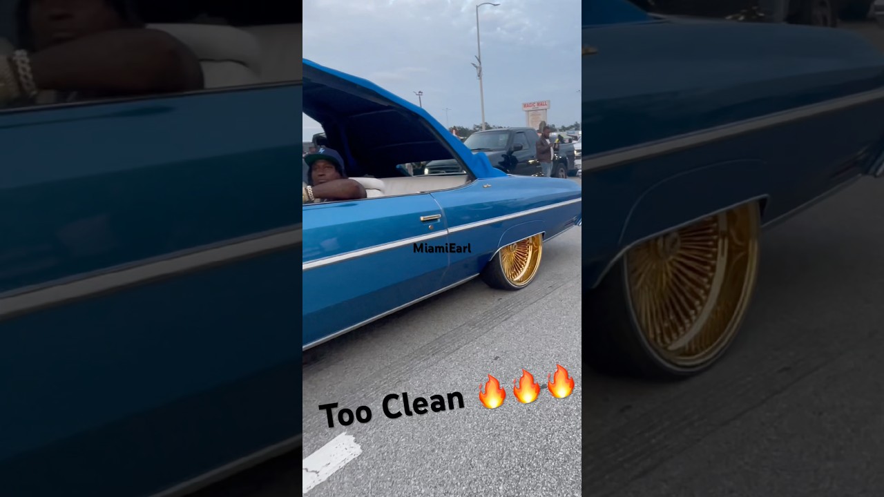 This 75 Chevy on Gold Dayton wheels ￼is too clean 🔥🔥🔥