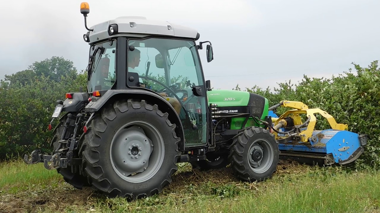 Karczowanie aronii. Deutz-fahr Agroplus 320s& Zanon TRG 1600