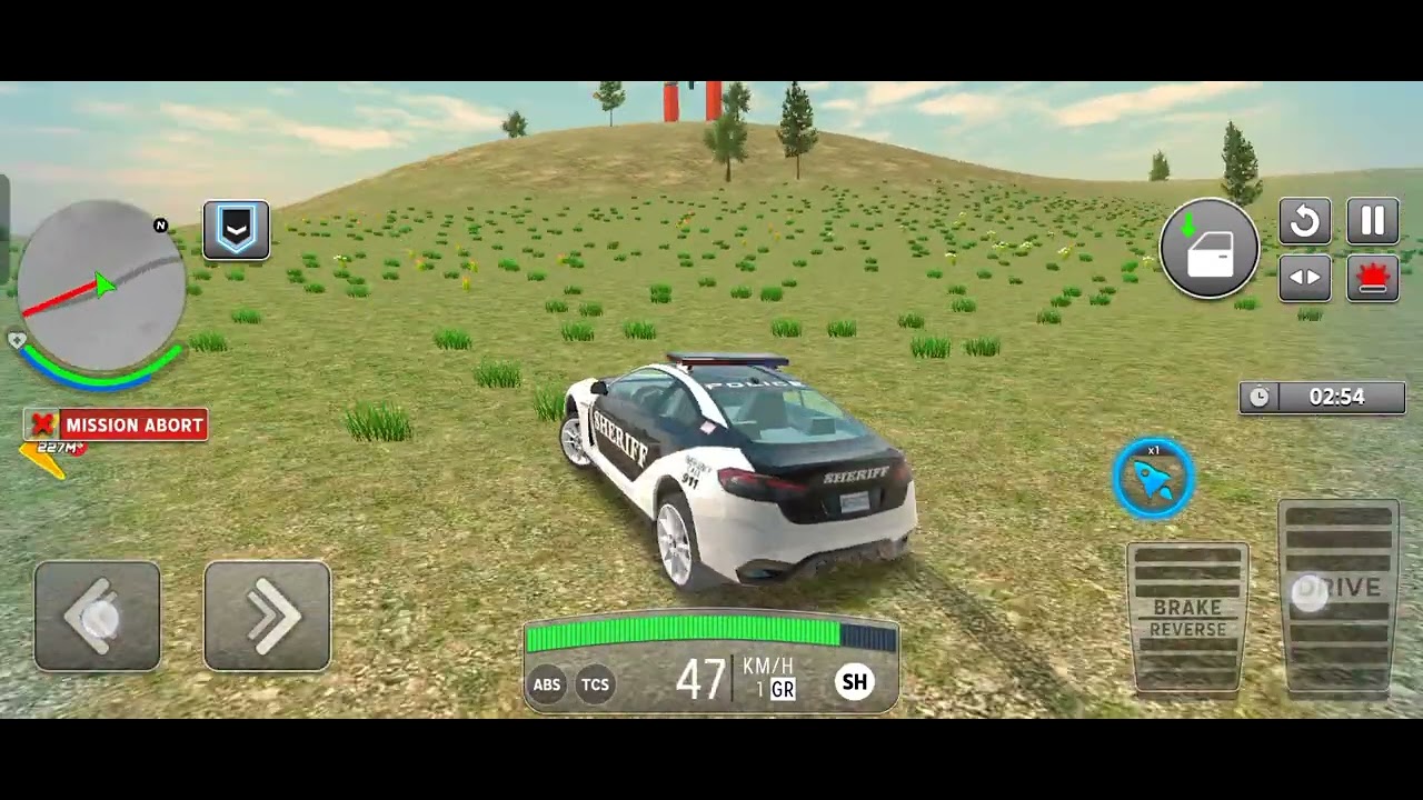 Simulator drawing game car race/ police follow 