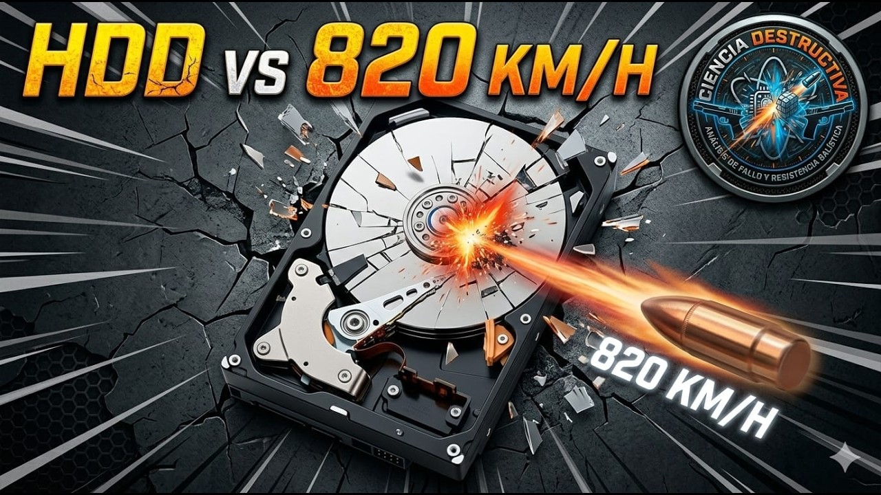 ¿Qué pasa si disparas a un Disco Duro a 820 KM/H? 🧪 Pruebas de Resistencia Balística