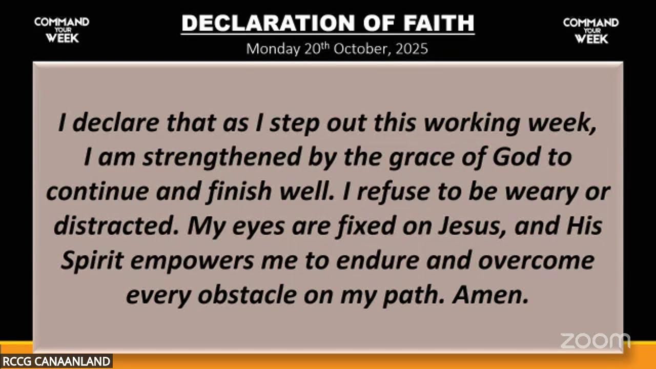 COMMAND YOUR WEEK WITH PASTOR FEMI OBAWEYA || Monday 20th October, 2025
