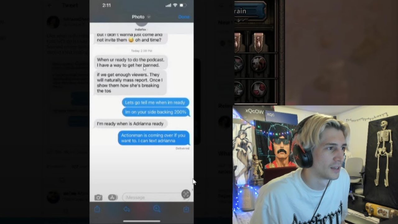 xQc reacts to Leaked DM's exposes Indiefoxx plotting to get Amouranth banned