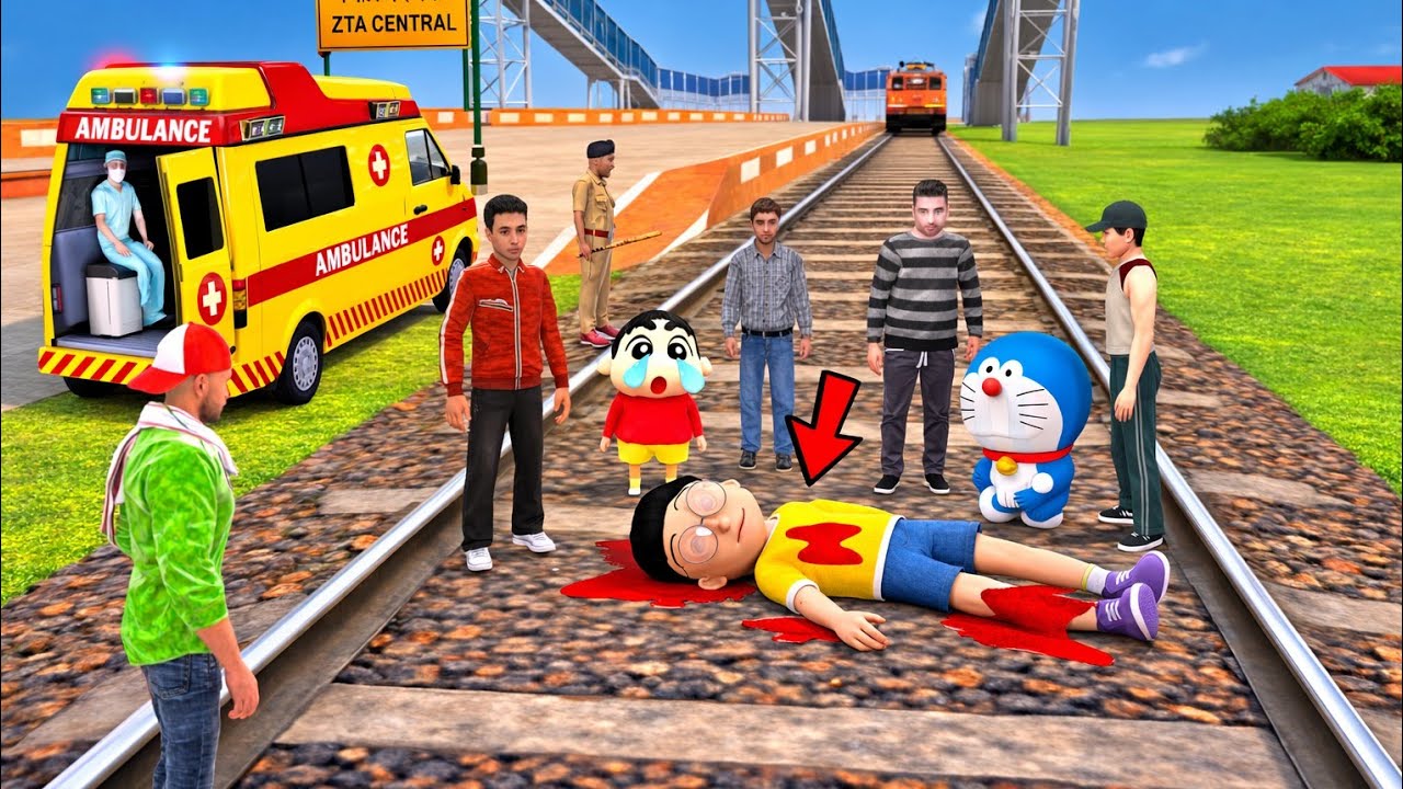 Railway station pe nobita ka accident ho gya😭 in Indian theft auto🔥💥 #indiantheftautosimulator