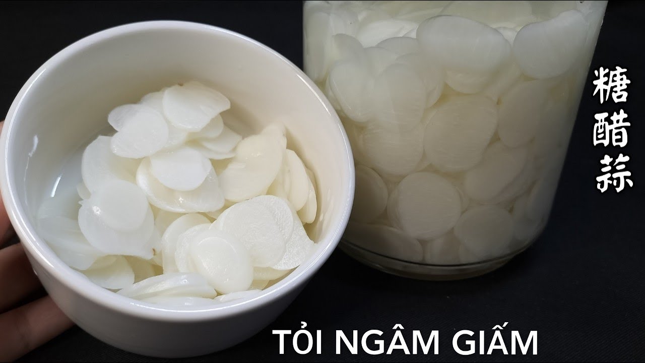 Tỏi ngâm giấm. Cách làm tỏi ngâm không bị xanh sau 1 ngày có thể ăn được. 糖醋蒜