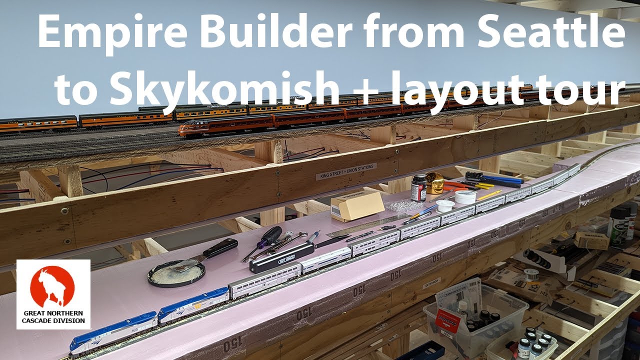 Empire Builder run from Seattle to Skykomish + brief layout tour
