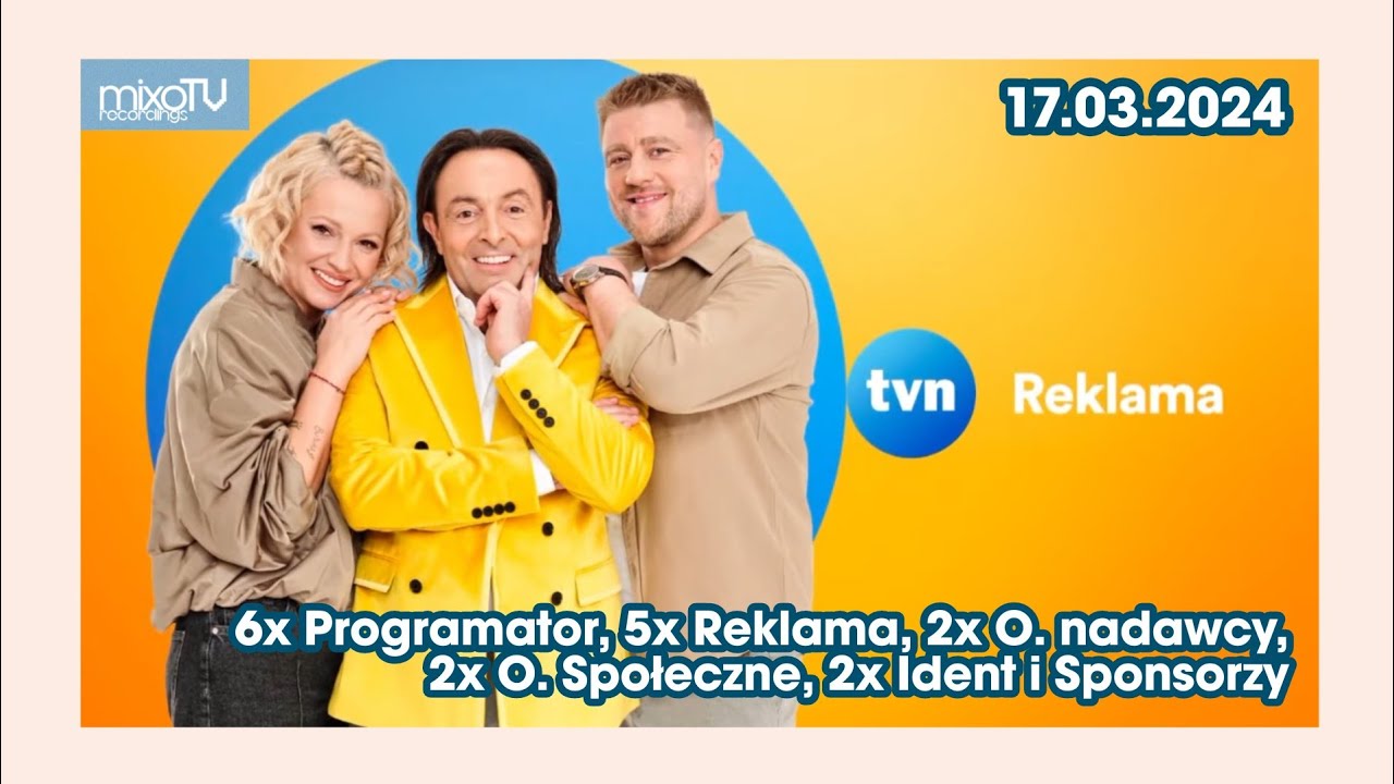 TVN - Reklamy, zapowiedzi i sponsorzy (17.03.2024)