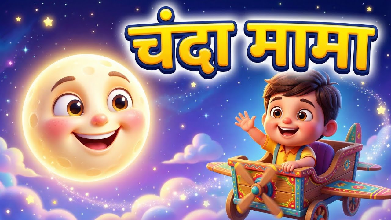 चंदा मामा दूर के 🌙 | Hindi Nursery Rhyme | 3D Kids Cartoon | Moon Song for Kids