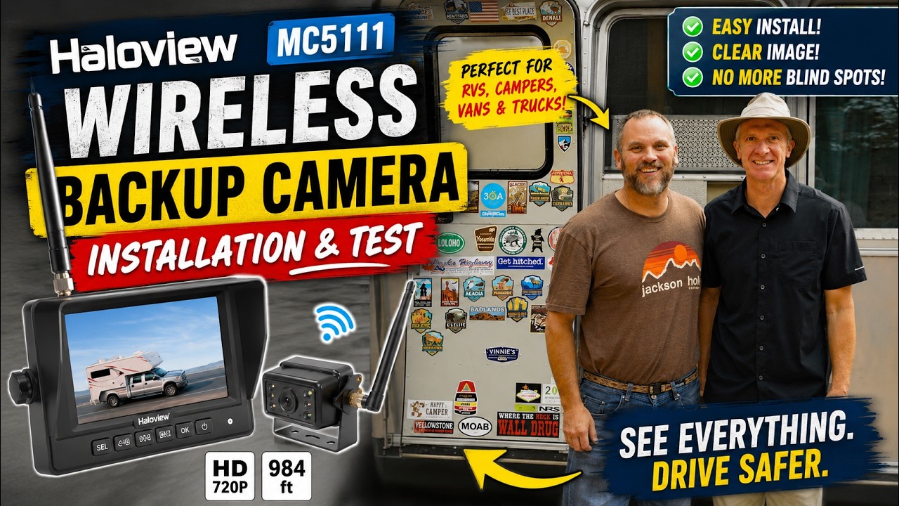 Haloview MC5111 Wireless Backup / Rear View Camera for RV/Campers/Vans/Trucks - INSTALLATION & TEST