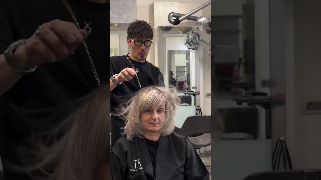 A noble Cascade for women over 60 years old #cascade #haircut  #hairstyle