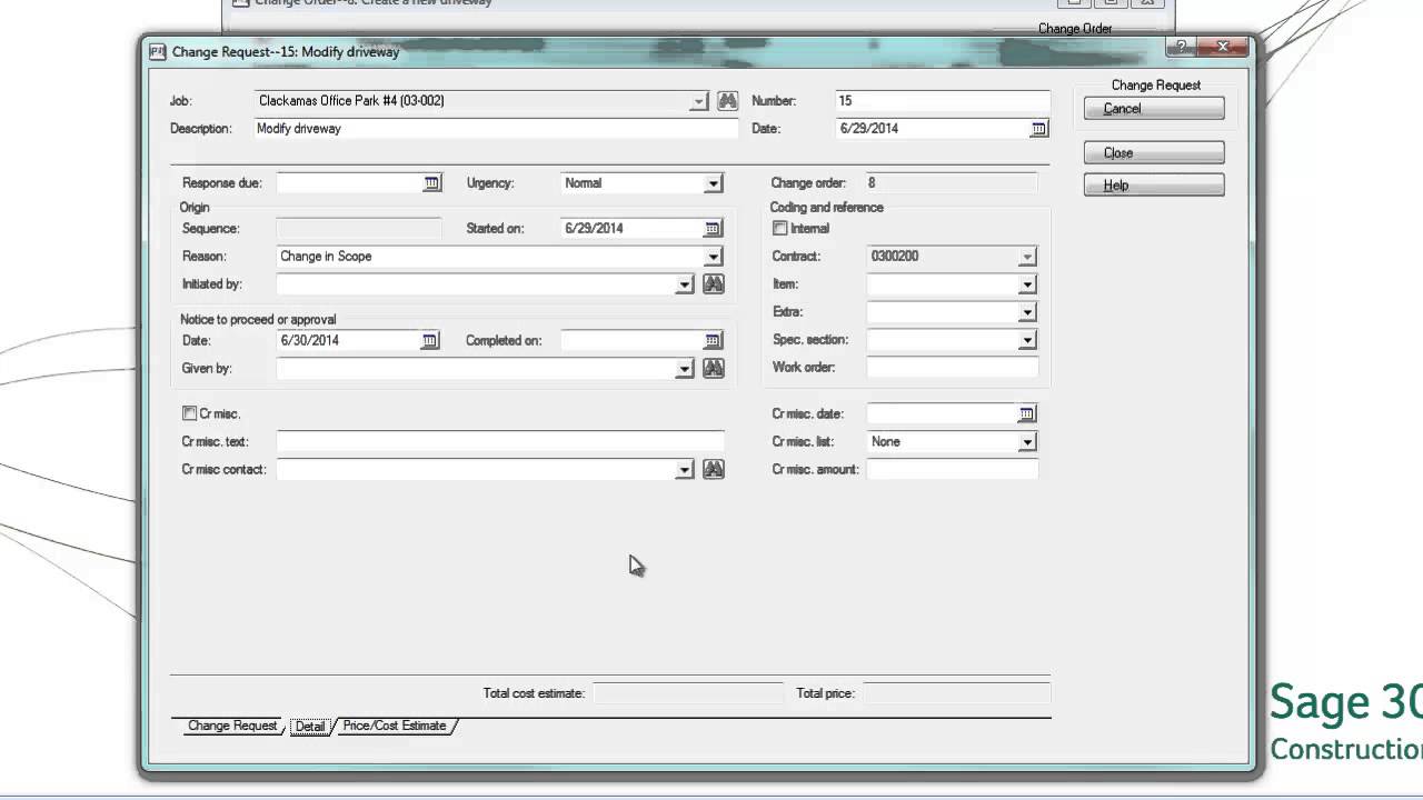 How To Create Owner Change Orders in Sage 300 CRE Project Management | Timberline Office