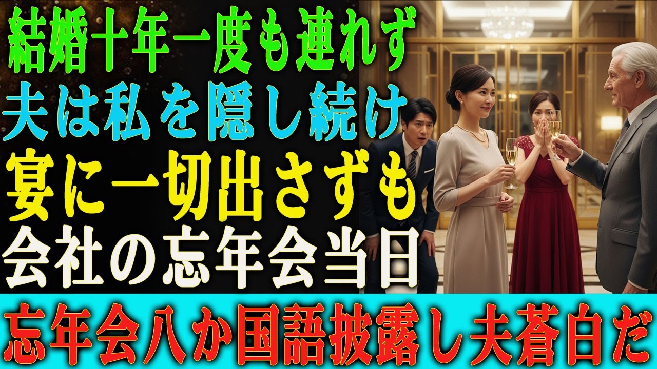 結婚して10年、夫は一度も私をパーティーに連れて行かなかった。💔 だが、彼の会社の忘年会で―― 私は8か国語を操り、外国の来賓たちを圧倒した。