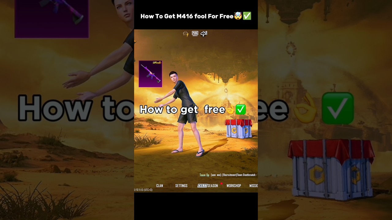 How To Get M416 Fool For Free 🤯✅ #pubgmobile #mrijazplays #pubgtips #tipsandtricks