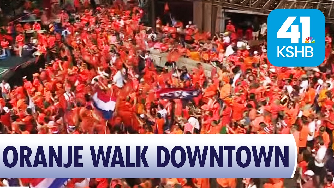 Dutch Fans Hold Oranje Walk Rally Downtown Kansas City