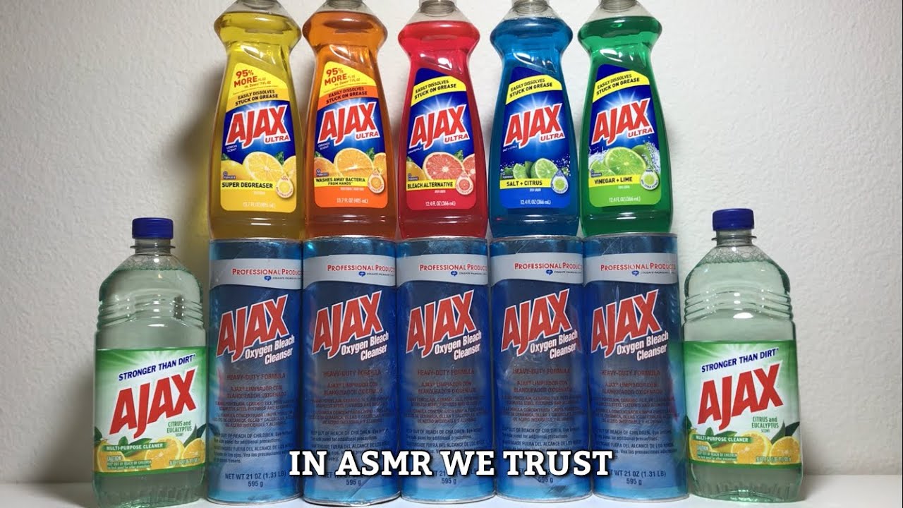 ASMR 🌈 Rainbow Ajax Paste | Ajax Oxygen Bleach Powder, Ajax Dish Soap, & Ajax Eucalyptus