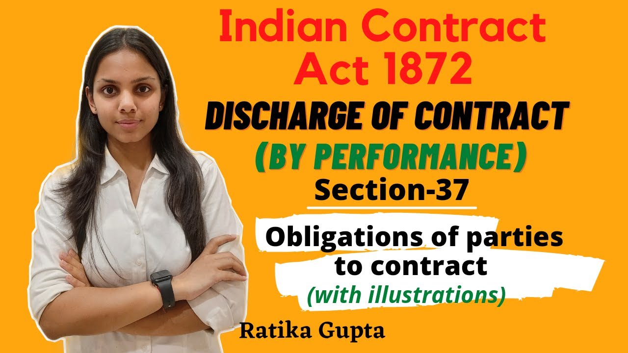 DISCHARGE OF CONTRACT | BY PERFORMANCE | SECTION-37 (Contract Act 1872)