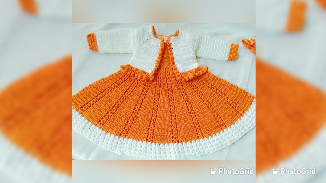 Crochet baby frock with jacket ( Part 1 )