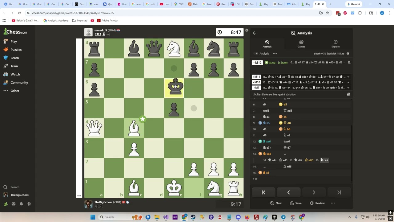 He tried the Sicilian