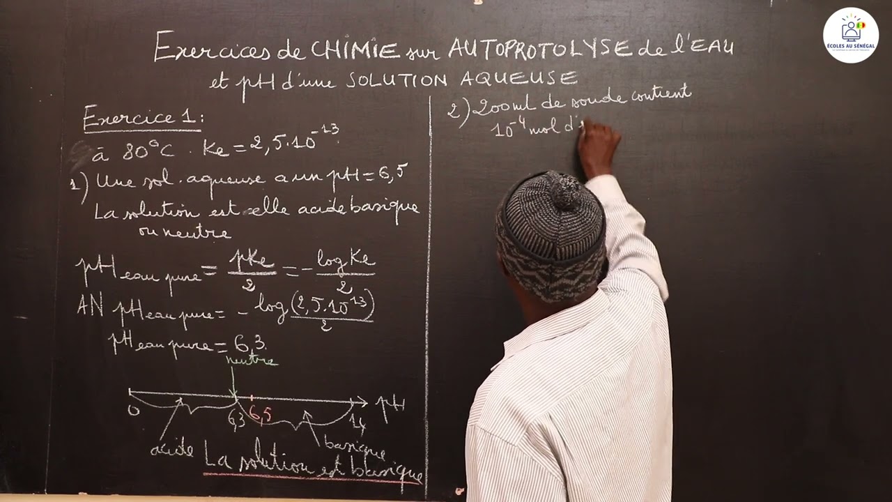 Exercices - Terminale S- PC: Chimie / l'Autoprotolyse de l'eau et PH d'une solution aqueuse /M. Diop