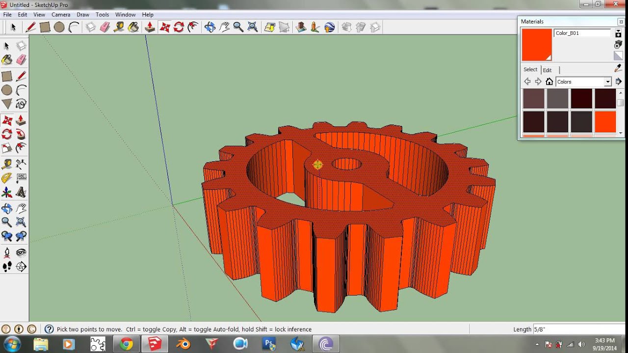 Easy to make gear in skp using gear template genarator