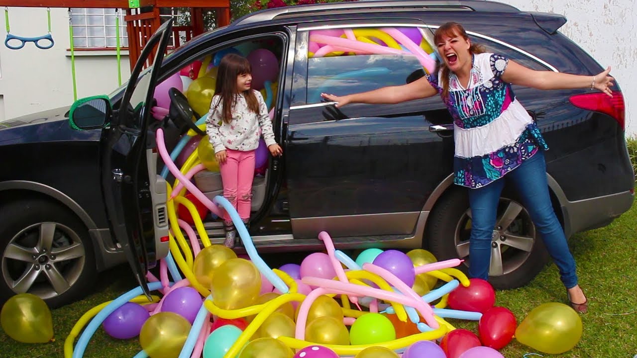 ENCHEMOS DE BALÕES O CARRO DA MAMÃE - Jéssica Godar e Laurinha e Helena