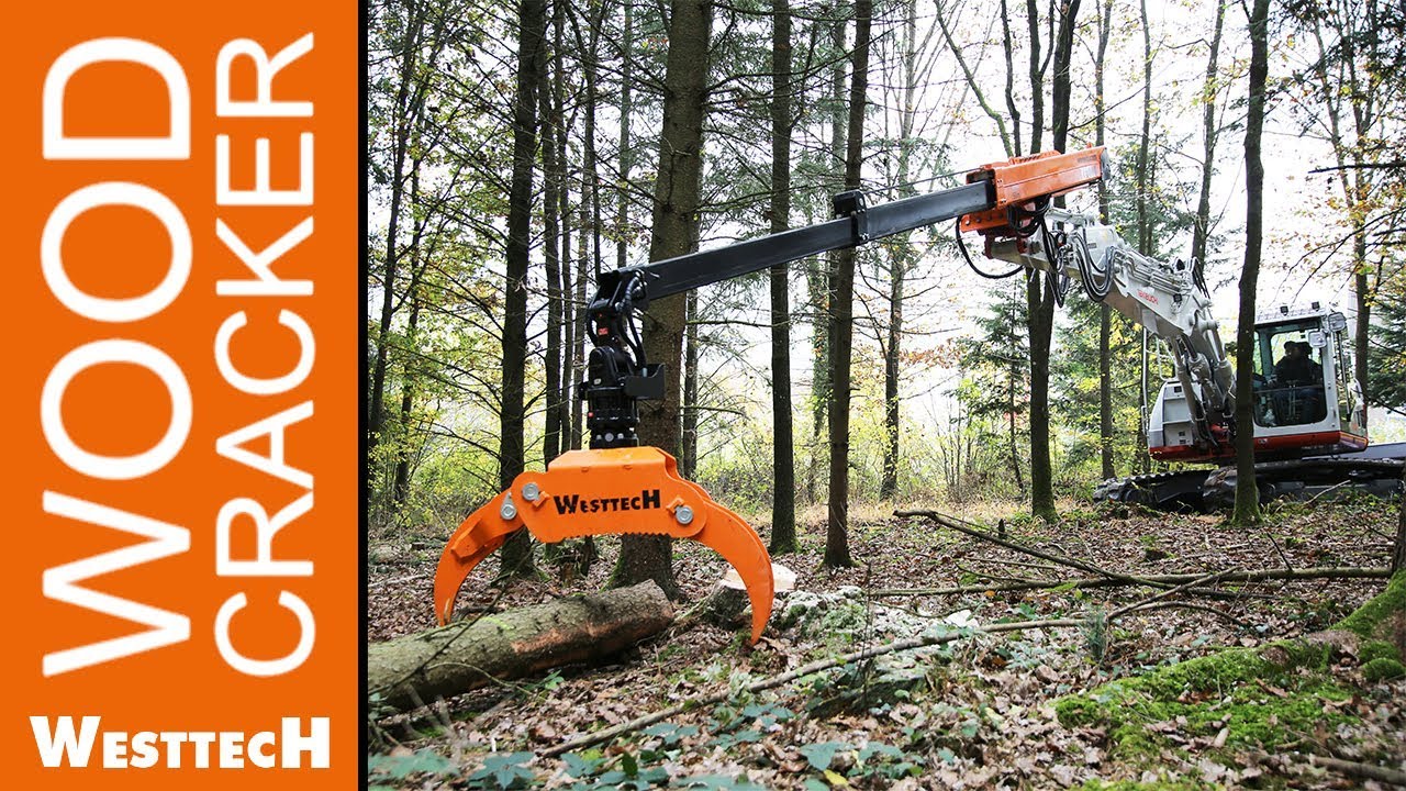 Neu: Telestufe Woodcracker&reg; T mit Holzgreifer im Fichtenwald