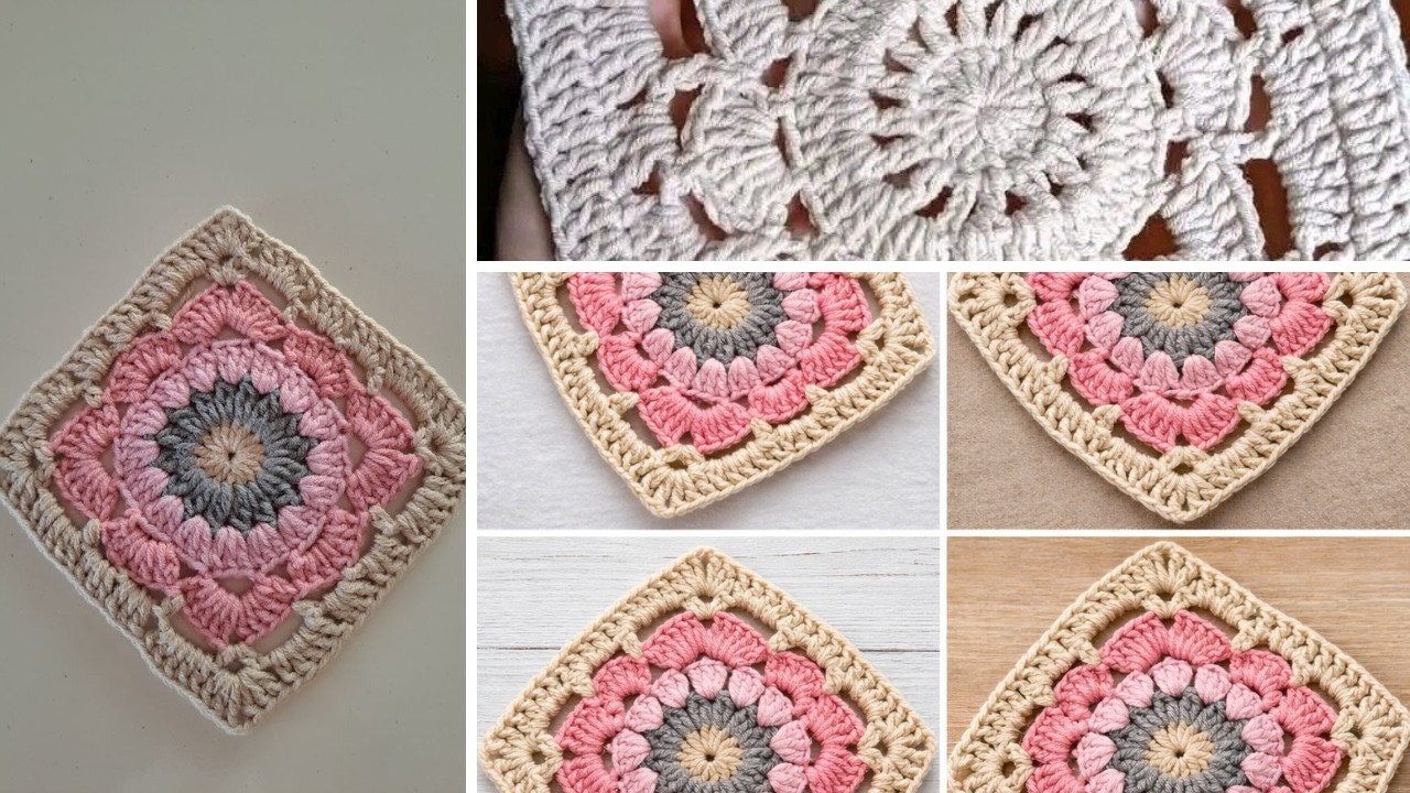 Easy Sunflower Granny Square Crochet Tutorial | Step-by-Step Beginner Friendly Pattern