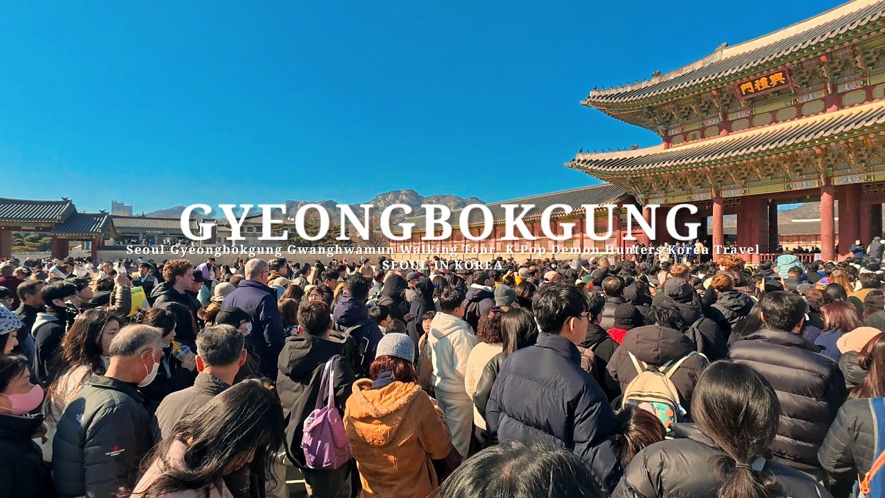 4K 역대급 외국인 최대인파 경복궁 Seoul Gyeongbokgung Gwanghwamun Walking Tour, K-Pop Demon Hunters Korea Travel