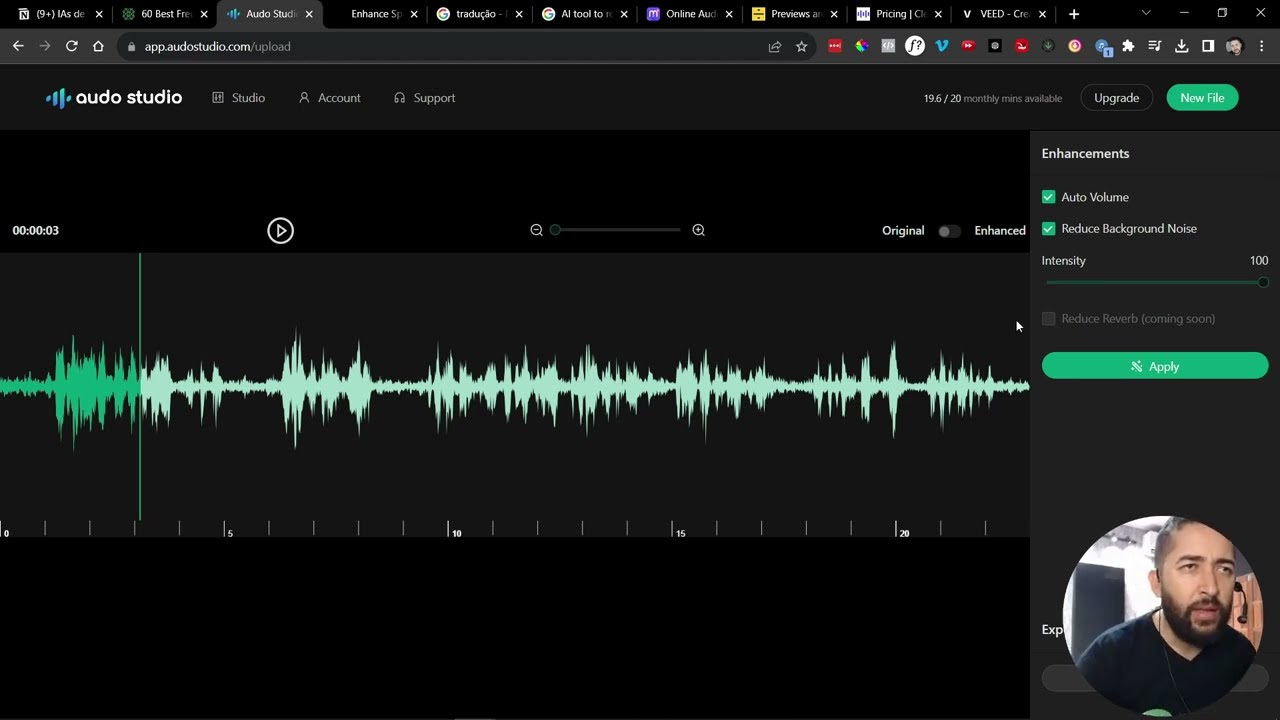 Como Limpar Áudio com Ruído (Muito): Testando Ferramentas de IA (Adobe, Audo Studio e Cleanvoice)
