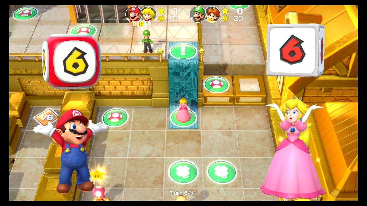 Super Mario Party | Partner Party Mario & Peach vs Luigi & Daisy Huge 30 turns couples match-up!