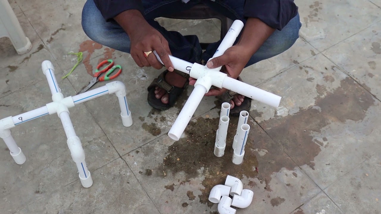 Pot stand with PVC pipes #pvc #DIY #gardening